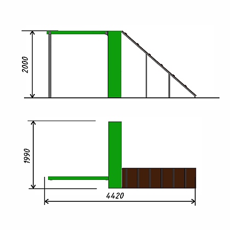 Препятствие «Забор с наклонной доской»  фото 2