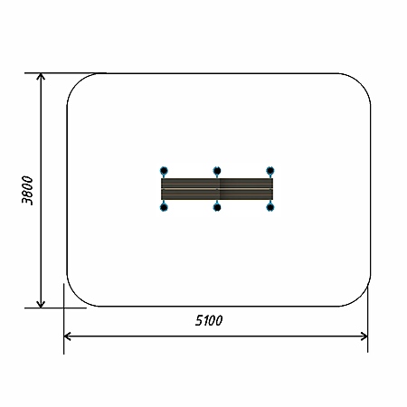 Скамья горизонтальная гимнастическая двойная для испытаний «Сгибание и разгибание рук в упоре» тр.ду.108 фото 3