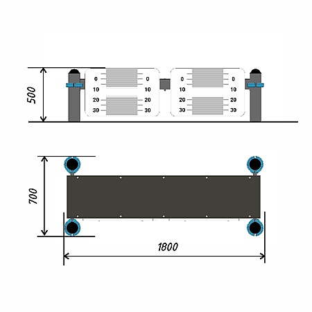 Горизонтальная скамья «Наклон вперед из положения стоя на скамье» с измерительными линейками с диапазоном измерения +35см -10см тр.ду.108 фото 2