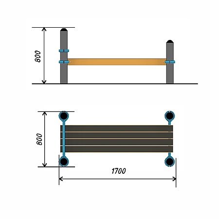 Горизонтальная гимнастическая скамья с фиксацией ступней (для выполнения испытания (теста) «Поднимание туловища из положения лежа на спине») тр.ду.108 фото 2