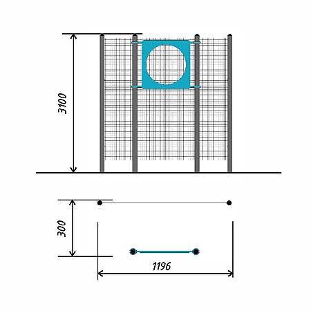 Мишень на стойках круглая с отверстием диаметром 90 см и со звуковым сигналом - для инвалидов и лиц с ограниченными возможностями здоровья (для выполнения испытания (теста) «Метание теннисного мяча в цель, дистанция - 6 м») тр.ду.108 фото 2
