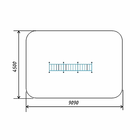 Рукоход с изменением высоты и возможностью использования дополнительных аксессуаров (подвижные кольца) длиной 6 м, со вспомогательными рукоятками - для инвалидов и лиц с ограниченными возможностями здоровья тр.ду.108 фото 3
