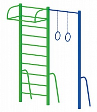 Шведская стенка с турником и  кольцами