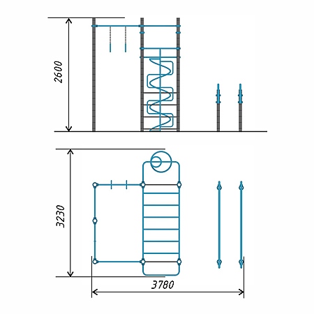 Спортивный комплекс воркаут (хомуты тр.108 мм) фото 2