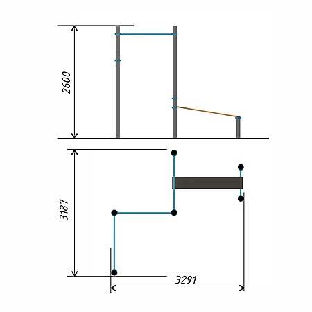Спортивный комплекс воркаут (хомуты Тр.76мм) фото 2
