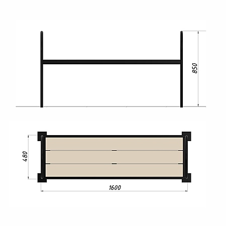 Скамья уличная из ДПК фото 2