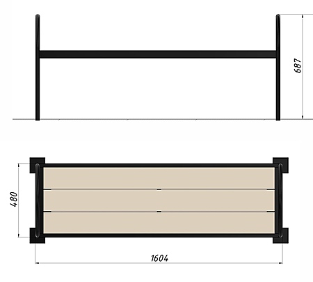 Скамья уличная из ДПК фото 2