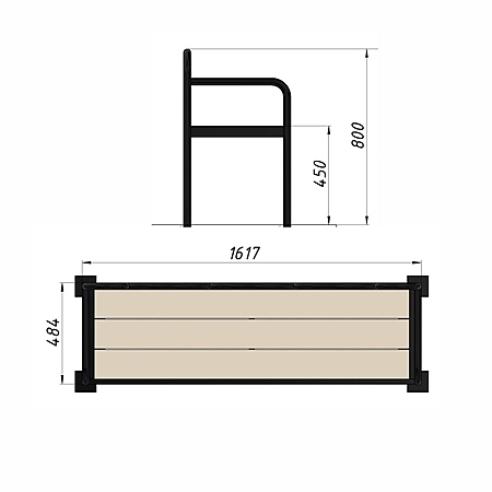 Скамья уличная из ДПК фото 2