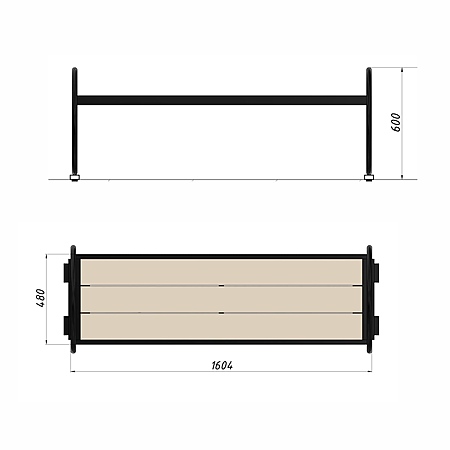 Скамья уличная из ДПК фото 2