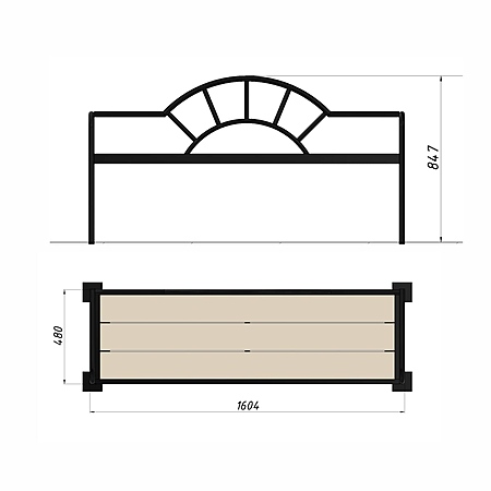 Скамья уличная из ДПК фото 2