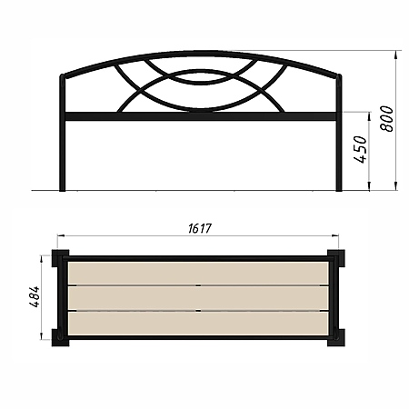 Скамья уличная из ДПК фото 2