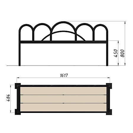Скамья уличная из ДПК фото 2
