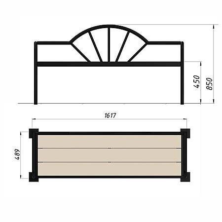 Скамья уличная из ДПК фото 2