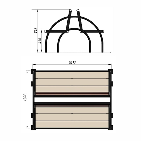 Скамья уличная из ДПК фото 2