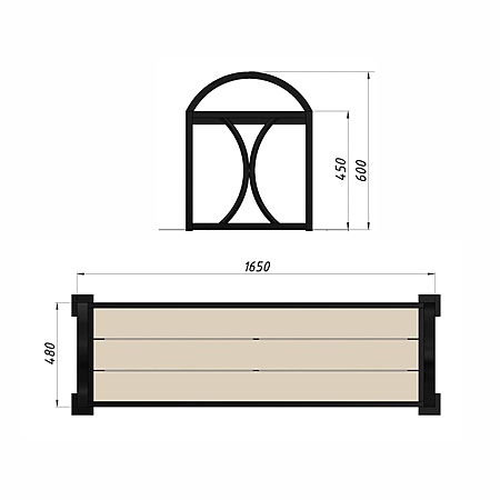 Скамья уличная из ДПК фото 2