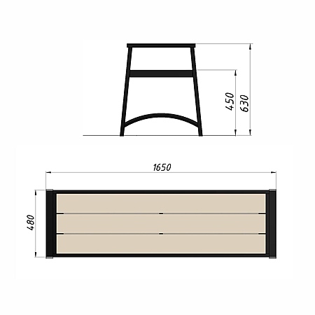 Скамья уличная из ДПК фото 2