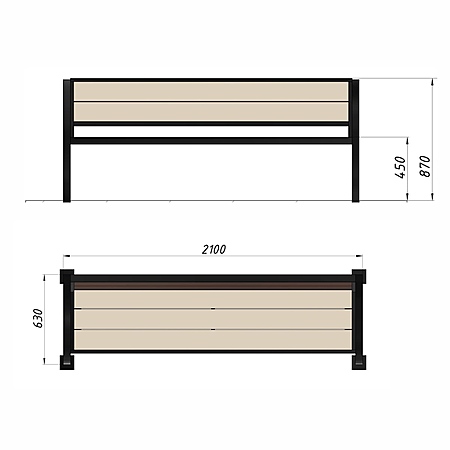 Скамья уличная из ДПК фото 2