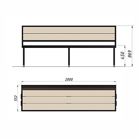 Скамья уличная из ДПК фото 2