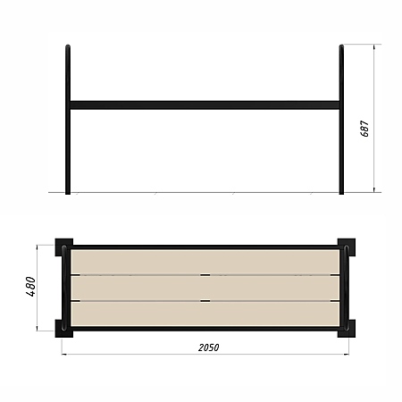 Скамья уличная из ДПК фото 2