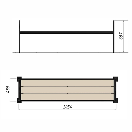 Скамья уличная из ДПК фото 2