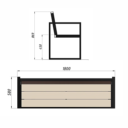 Скамья уличная из ДПК фото 2