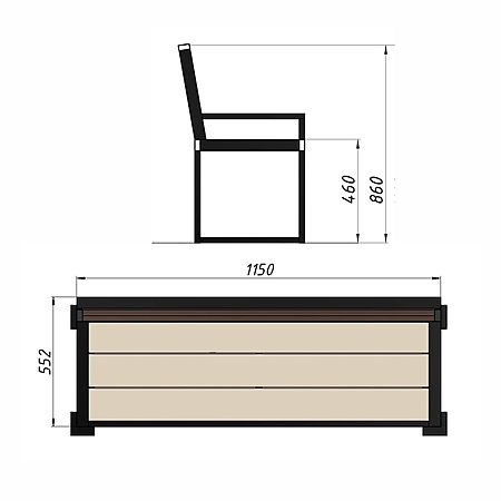 Скамья уличная из ДПК фото 2