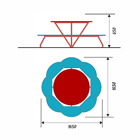 Столик со скамьями 3  фото 2
