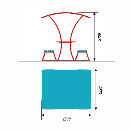 Столик со скамьями 5 фото 2
