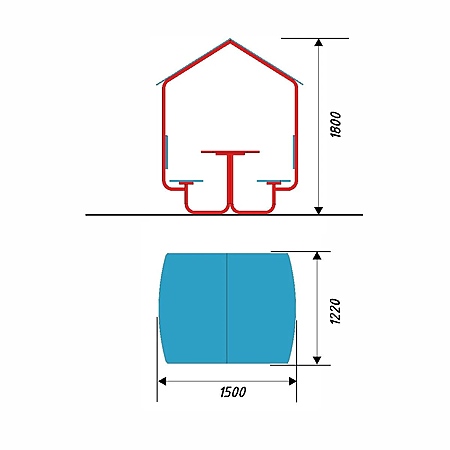 Столик со скамьями 12  фото 2