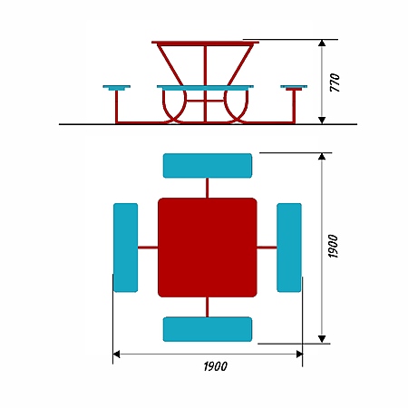 Столик со скамейками 6  фото 2