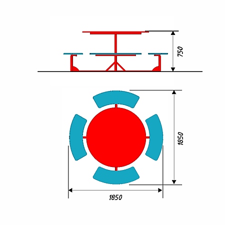 Столик со скамейками 8  фото 2